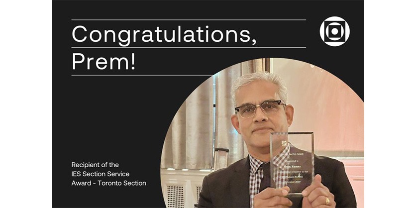 Prem Kumar of Current Lighting Receives IES Section Service Award