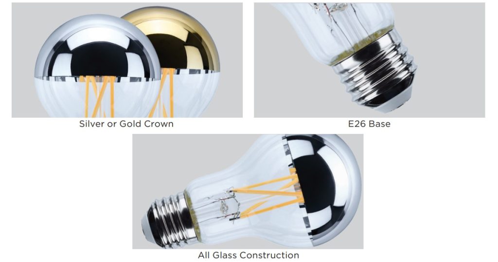 SATCO_NUVO_ Silver & Gold Crown LED Lamps 1